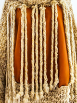 Fringed Turtleneck Sweater with Leather Panel Top arcadeshops.com