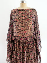 Heron Printed Drop Waist Dress Dress arcadeshops.com