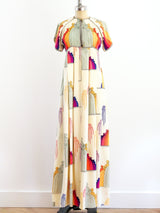 Jean Varon Rainbow Nouveau Print Maxi Dress arcadeshops.com