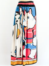 Michaele Vollbracht Cat Printed Maxi Skirt Bottom arcadeshops.com