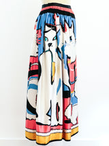 Michaele Vollbracht Cat Printed Maxi Skirt Bottom arcadeshops.com