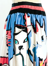 Michaele Vollbracht Cat Printed Maxi Skirt Bottom arcadeshops.com
