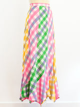 Pastel Rainbow Check Skirt Bottom arcadeshops.com