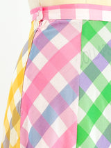Pastel Rainbow Check Skirt Bottom arcadeshops.com