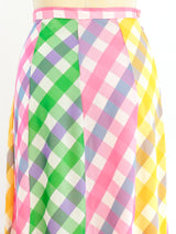 Pastel Rainbow Check Skirt Bottom arcadeshops.com