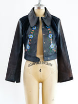 Char Leather and Suede Hand Painted Jacket Jacket arcadeshops.com