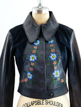 Char Leather and Suede Hand Painted Jacket Jacket arcadeshops.com