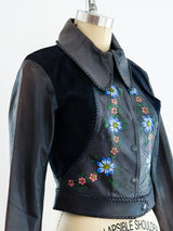 Char Leather and Suede Hand Painted Jacket Jacket arcadeshops.com