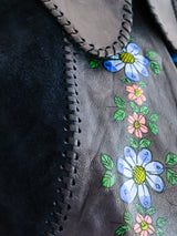 Char Leather and Suede Hand Painted Jacket Jacket arcadeshops.com