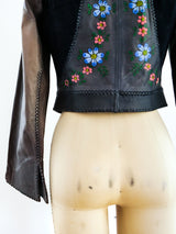 Char Leather and Suede Hand Painted Jacket Jacket arcadeshops.com
