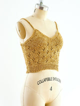 Gold Metallic Knit Tank Top arcadeshops.com