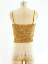 Gold Metallic Knit Tank Top arcadeshops.com