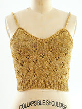 Gold Metallic Knit Tank Top arcadeshops.com