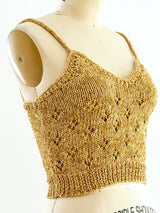 Gold Metallic Knit Tank Top arcadeshops.com
