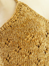 Gold Metallic Knit Tank Top arcadeshops.com