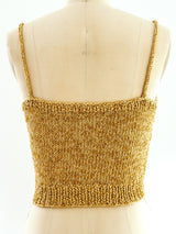 Gold Metallic Knit Tank Top arcadeshops.com