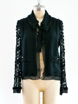 Chanel Lace Sleeved Boucle Jacket Jacket arcadeshops.com