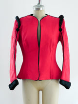 Red Silk Quilted Jacket Jacket arcadeshops.com