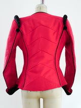 Red Silk Quilted Jacket Jacket arcadeshops.com