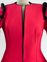 Red Silk Quilted Jacket Jacket arcadeshops.com