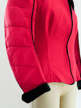 Red Silk Quilted Jacket Jacket arcadeshops.com