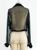 Black Ruffle Tie Front Top Top arcadeshops.com