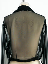 Black Ruffle Tie Front Top Top arcadeshops.com