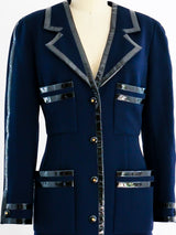 Chanel Coat Dress with Patent Trim Jacket arcadeshops.com