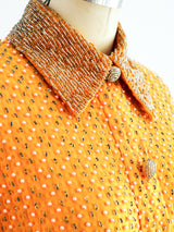 Tangerine Beaded Shirt Dress Dress arcadeshops.com