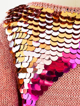 Pink Pailette Embellished Sweater Top arcadeshops.com