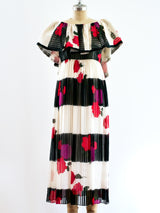 Floral Silk Ruffle Dress Dress arcadeshops.com