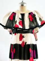 Floral Silk Ruffle Dress Dress arcadeshops.com