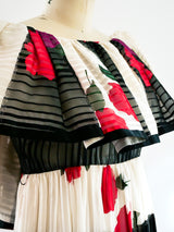 Floral Silk Ruffle Dress Dress arcadeshops.com