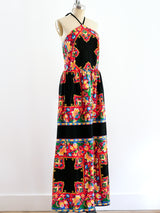 Scarf Print Halter Dress Dress arcadeshops.com