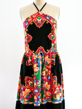 Scarf Print Halter Dress Dress arcadeshops.com