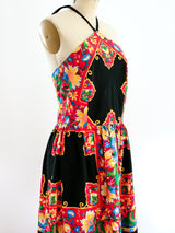 Scarf Print Halter Dress Dress arcadeshops.com