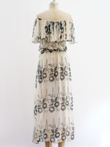 Floral Printed Georgette Ruffle Dress Dress arcadeshops.com