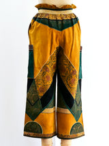 Roberto Cavalli Patchwork Suede Gauchos Bottom arcadeshops.com