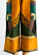 Roberto Cavalli Patchwork Suede Gauchos Bottom arcadeshops.com