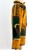 Roberto Cavalli Patchwork Suede Gauchos Bottom arcadeshops.com