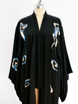 Blue Dragon Embroidered Silk Robe Jacket arcadeshops.com