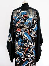 Blue Dragon Embroidered Silk Robe Jacket arcadeshops.com