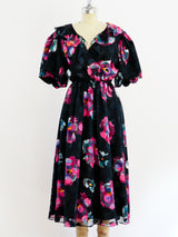 Dark Floral Ruffle Dress Dress arcadeshops.com