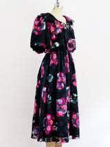 Dark Floral Ruffle Dress Dress arcadeshops.com