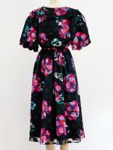 Dark Floral Ruffle Dress Dress arcadeshops.com