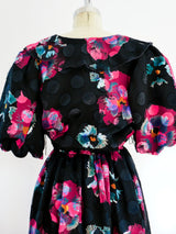 Dark Floral Ruffle Dress Dress arcadeshops.com