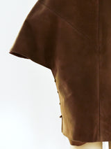 Taupe Suede Shawl Jacket Jacket arcadeshops.com
