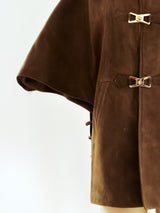Taupe Suede Shawl Jacket Jacket arcadeshops.com