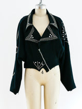 Studded Felted Motorcycle Jacket Jacket arcadeshops.com