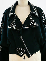 Studded Felted Motorcycle Jacket Jacket arcadeshops.com